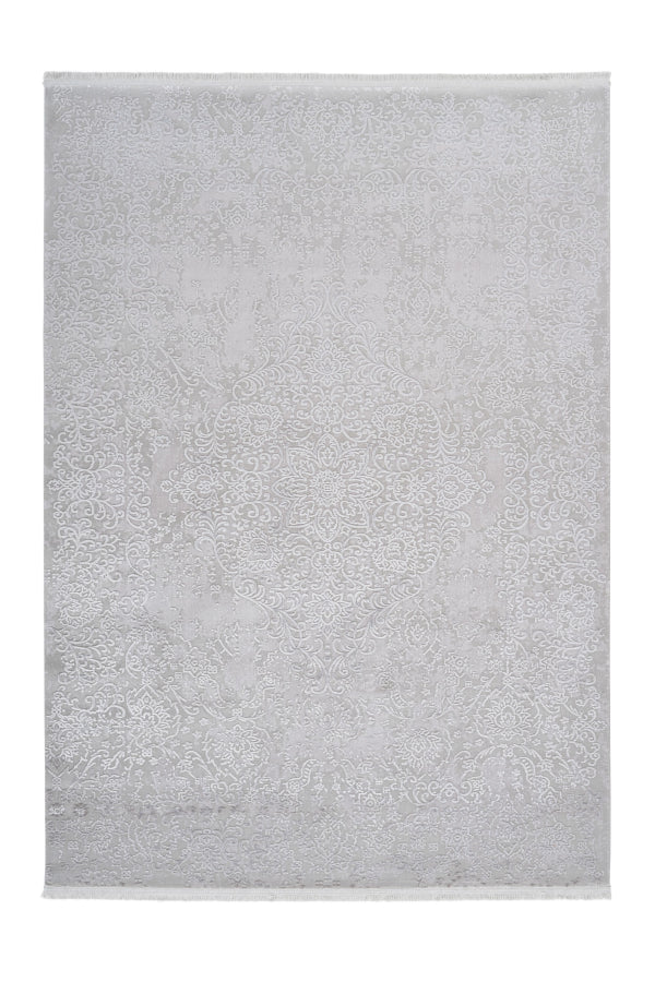 Noblesse 902 Luxury Silver Rug with Centre Medallion - ADORE RUGS and FLOORING